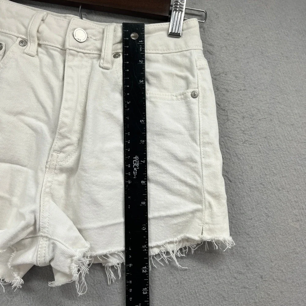Just Black Denim JBD Shorts Womens XS White Jorts Frayed Raw Hem Summer Festival
